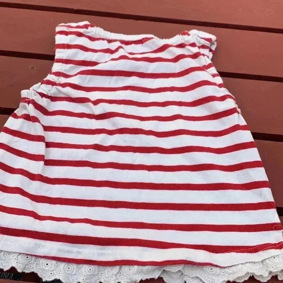 Five for 25 Source Unknown, white w red stripes, and leaves at the bottom dress - Picture 2 of 6